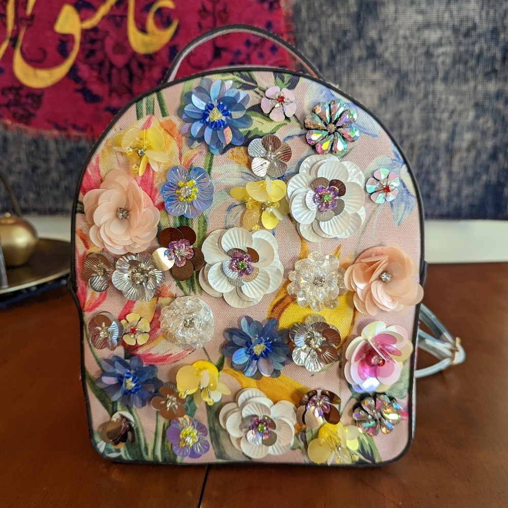 Aldo Floral Beaded Backpack